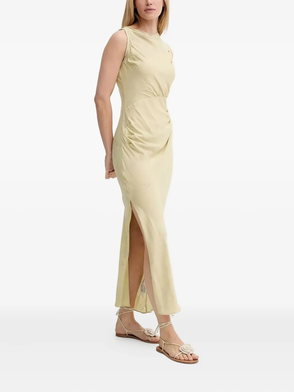 SAMSOE Sahira cowl-neck side-split dress Beige