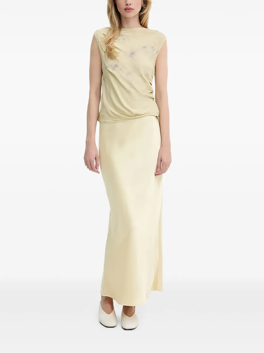 SAMSOE SAMSOE Saagneta bias-cut maxi skirt | Yellow | Image 1