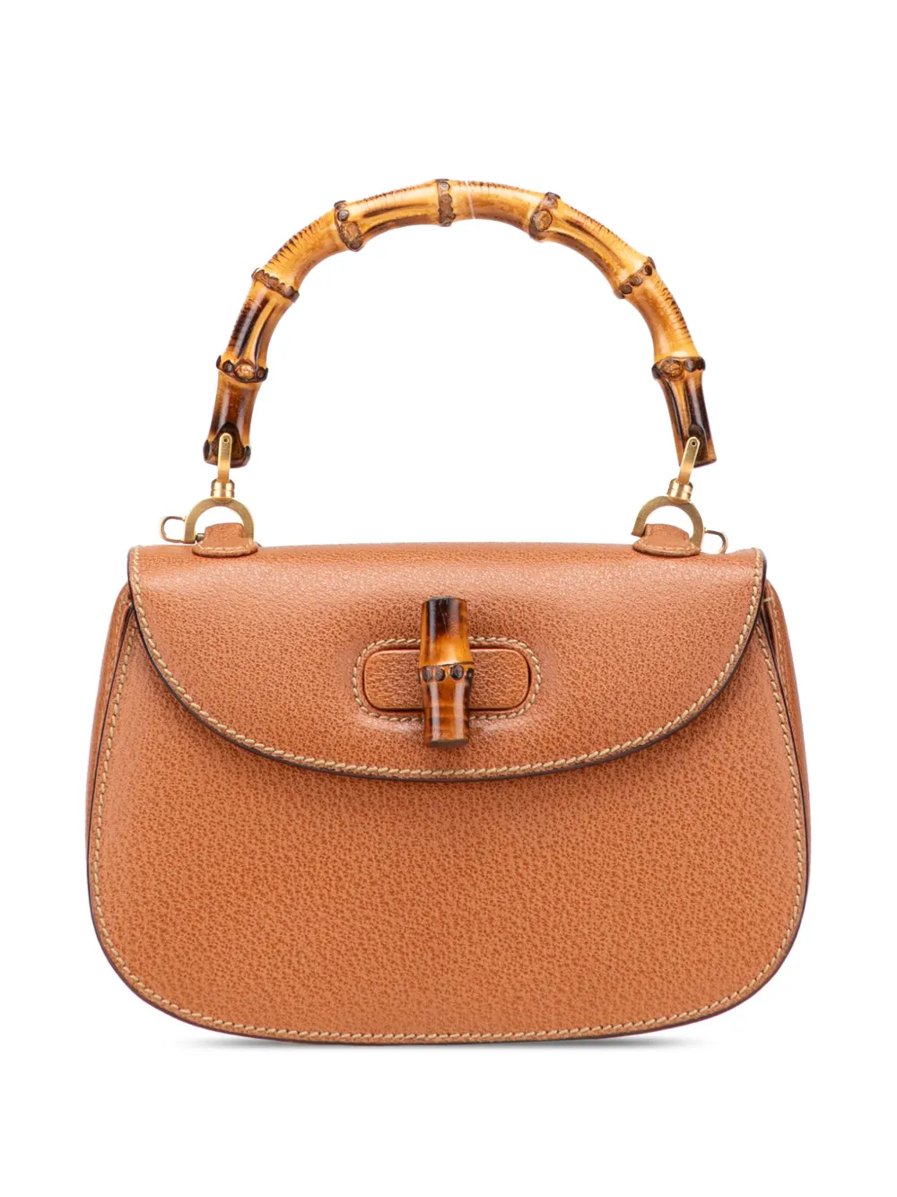 Gucci Pre-Owned 20th Century カーフスキン バンブー ナイト サッチェルバッグ - ブラウン Gucci Pre-Owned 20th Century カーフスキン バンブー ナイト サッチェルバッグ - ブラウン