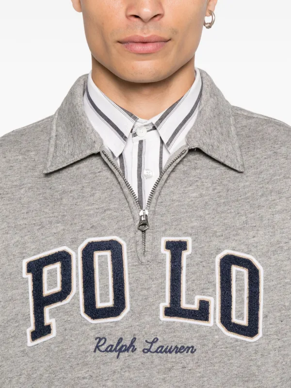 Polo Ralph Lauren polo-neck kangaroo-pocket Sweatshirt | Grey