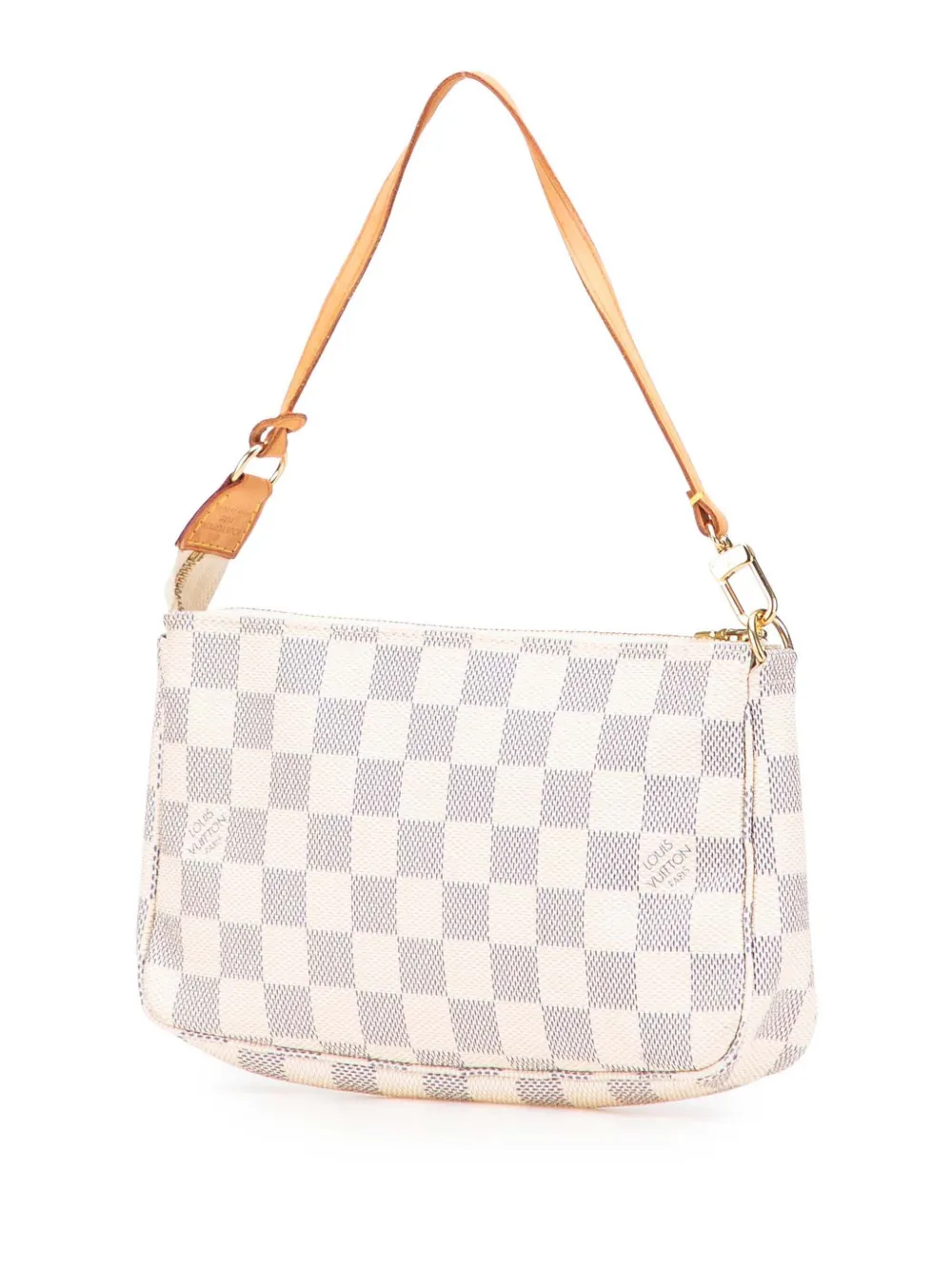 Pre-owned Louis Vuitton 2007 Damier Azur Pochette Accessoires Shoulder Bag In White