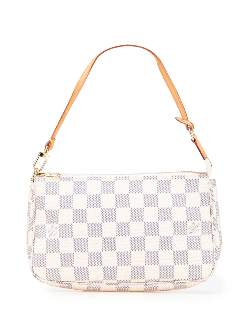 Pre-owned Louis Vuitton 2007 Damier Azur Pochette Accessoires Shoulder Bag In White
