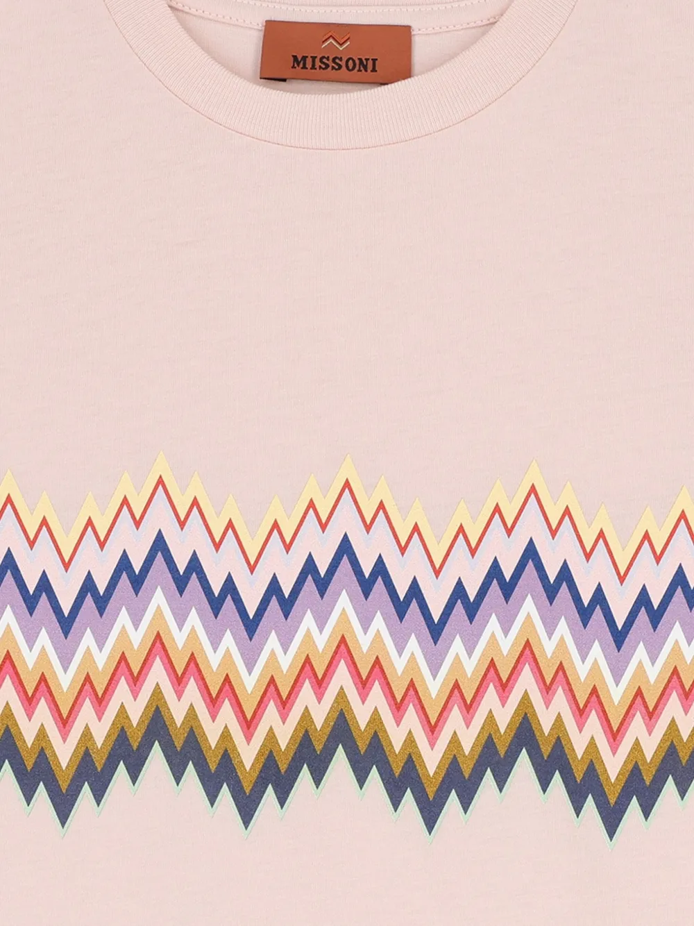 Missoni Kids T-shirtjurk met zigzag print Roze