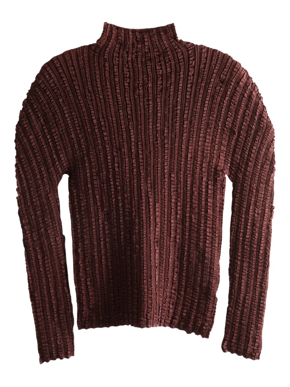 Issey Miyake Jellyfish Pleats Sweater In Brown