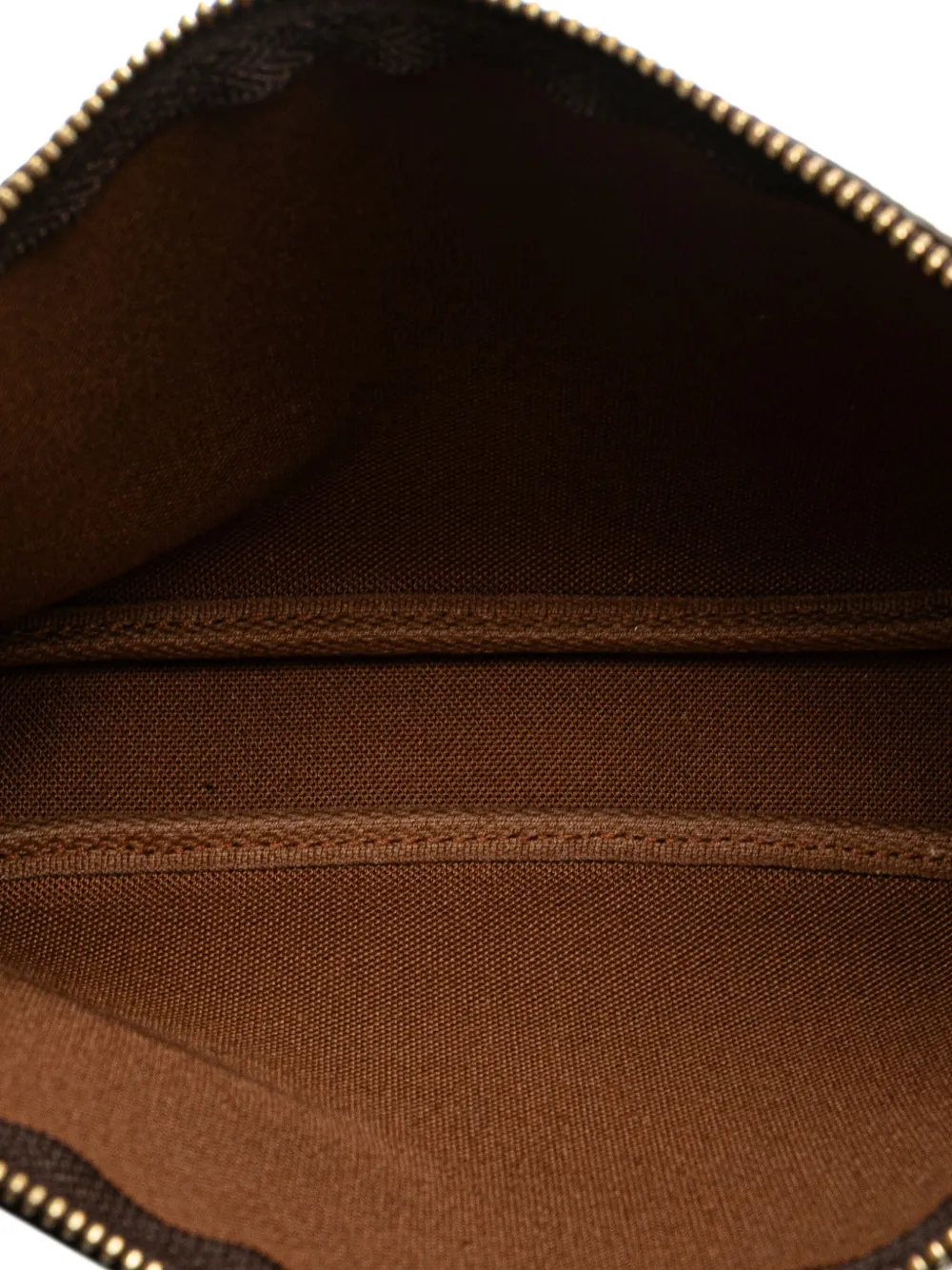 Pre-owned Louis Vuitton 2002 Monogram Pochette Accessoires Shoulder Bag In Brown