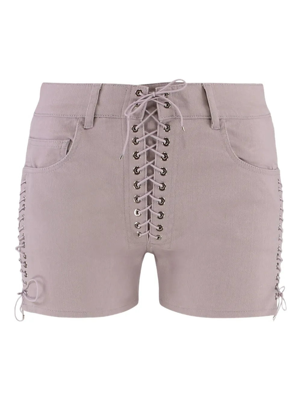 lace-up cotton shorts