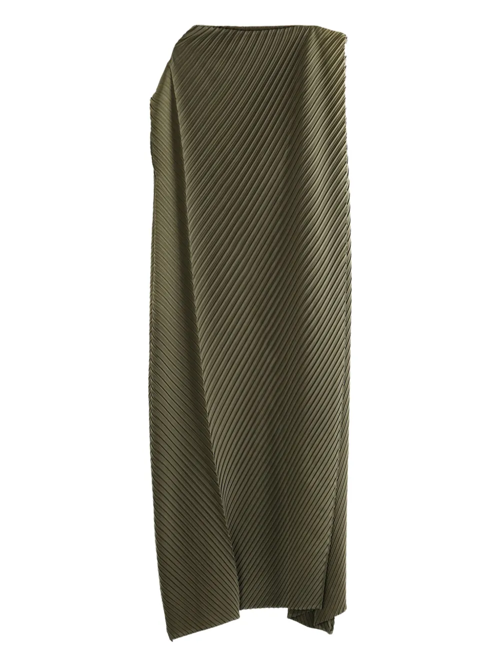 Issey Miyake Fold Pleats sleeveless midi dress Groen