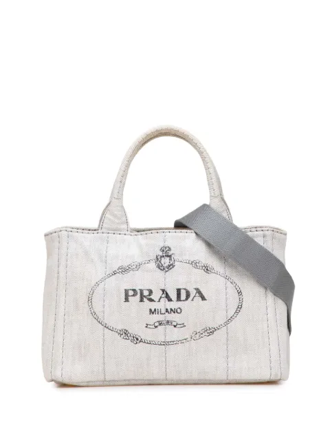 Prada Pre-Owned 2013-2025 Small Denim Canapa Logo satchel