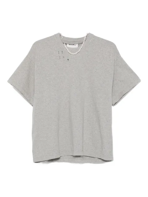 Seen Users Pearls Disruption distressed short-sleeve T-shirt 