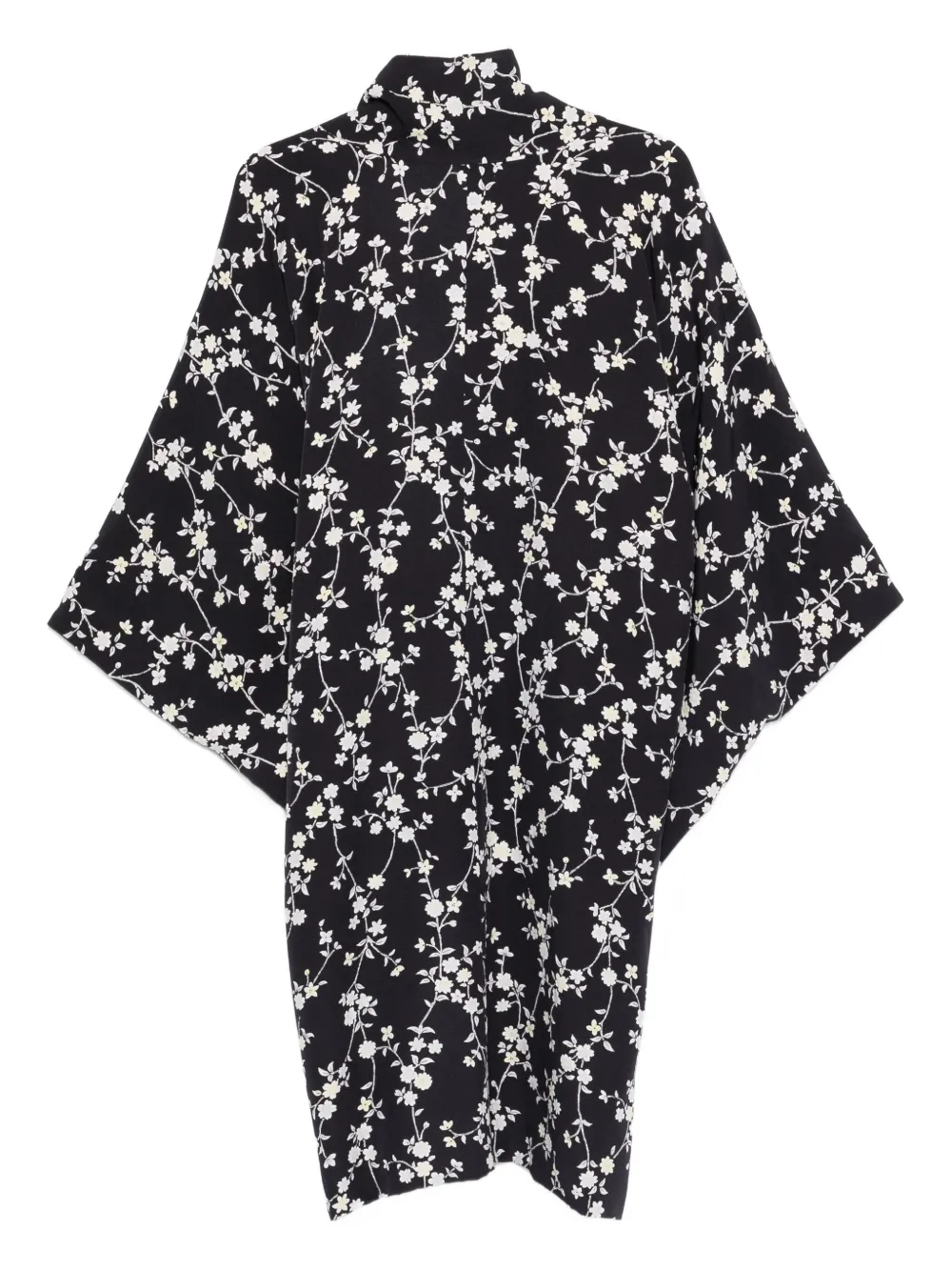 A.N.G.E.L.O. Vintage Cult 1970s zijden jurk met bloemenprint - Zwart