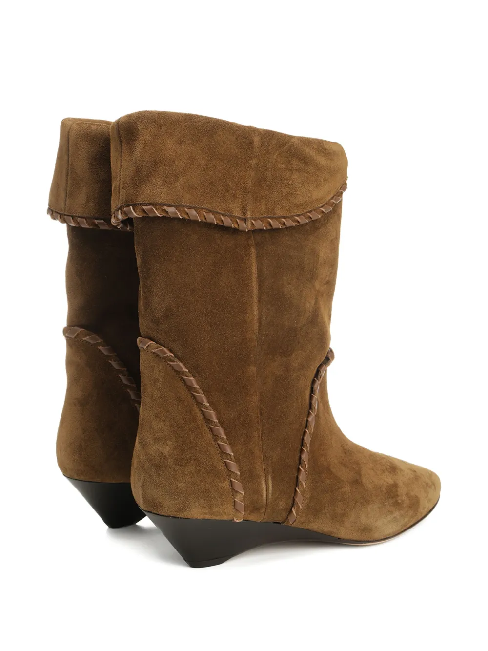 ISABEL MARANT 45mm braided-detail suede boots Brown