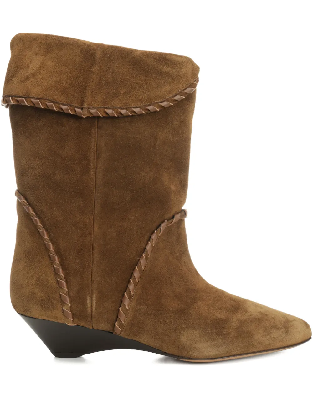 ISABEL MARANT 45mm braided-detail suede boots Brown