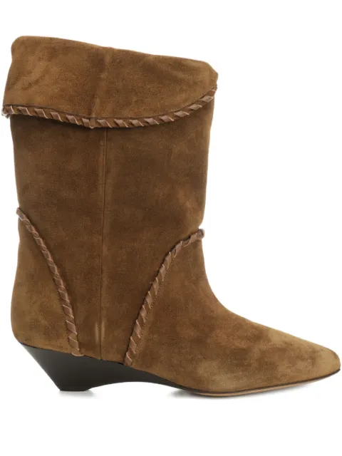 ISABEL MARANT 45mm braided-detail suede boots
