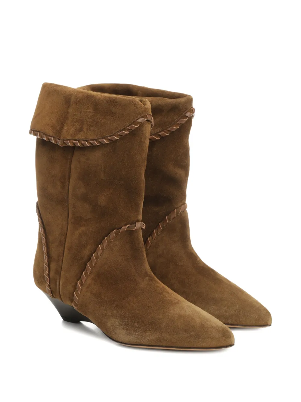 ISABEL MARANT 45mm braided-detail suede boots Brown
