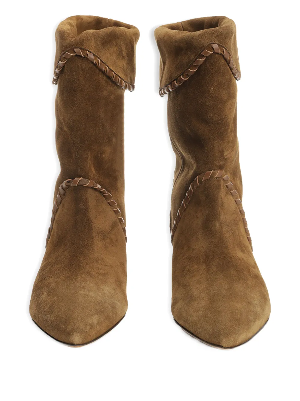 ISABEL MARANT 45mm braided-detail suede boots Brown