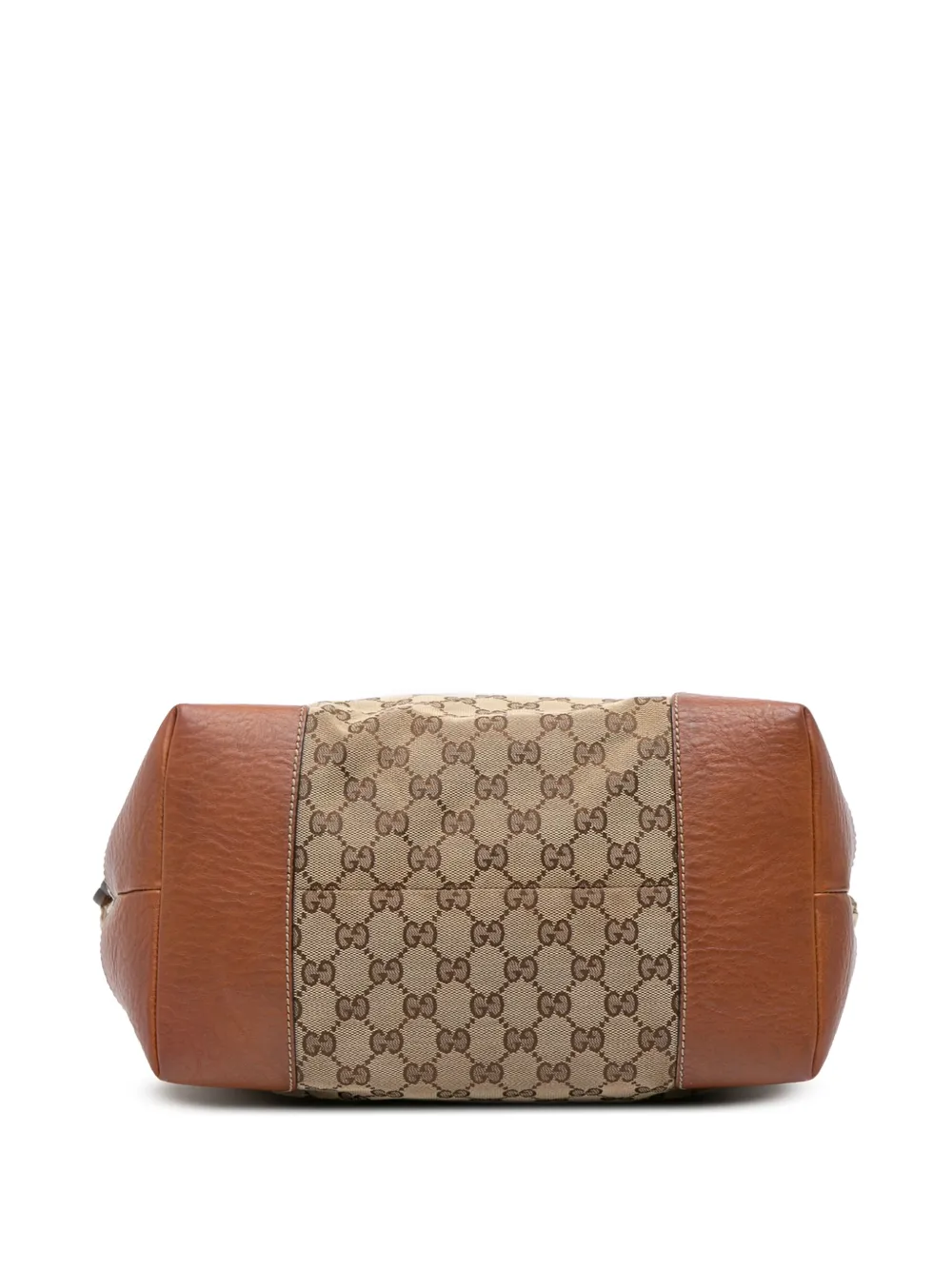 Pre-owned Gucci 2016-2025 Large Gg Canvas Gg Charm Tote Bag In Brown