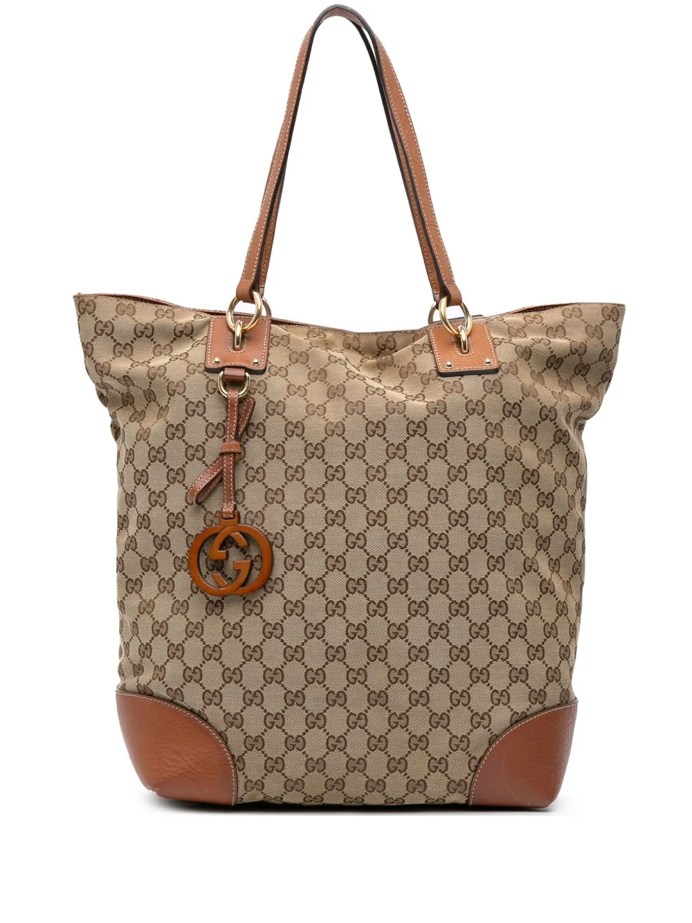 Gucci Pre-Owned 2016-2025 Large GG Canvas GG Charm tote bag - ブラウン Gucci Pre-Owned 2016-2025 Large GG Canvas GG Charm tote bag - ブラウン