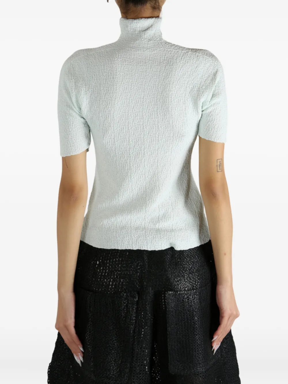 Issey Miyake Textured Roll-neck Knitwear In Animal Print