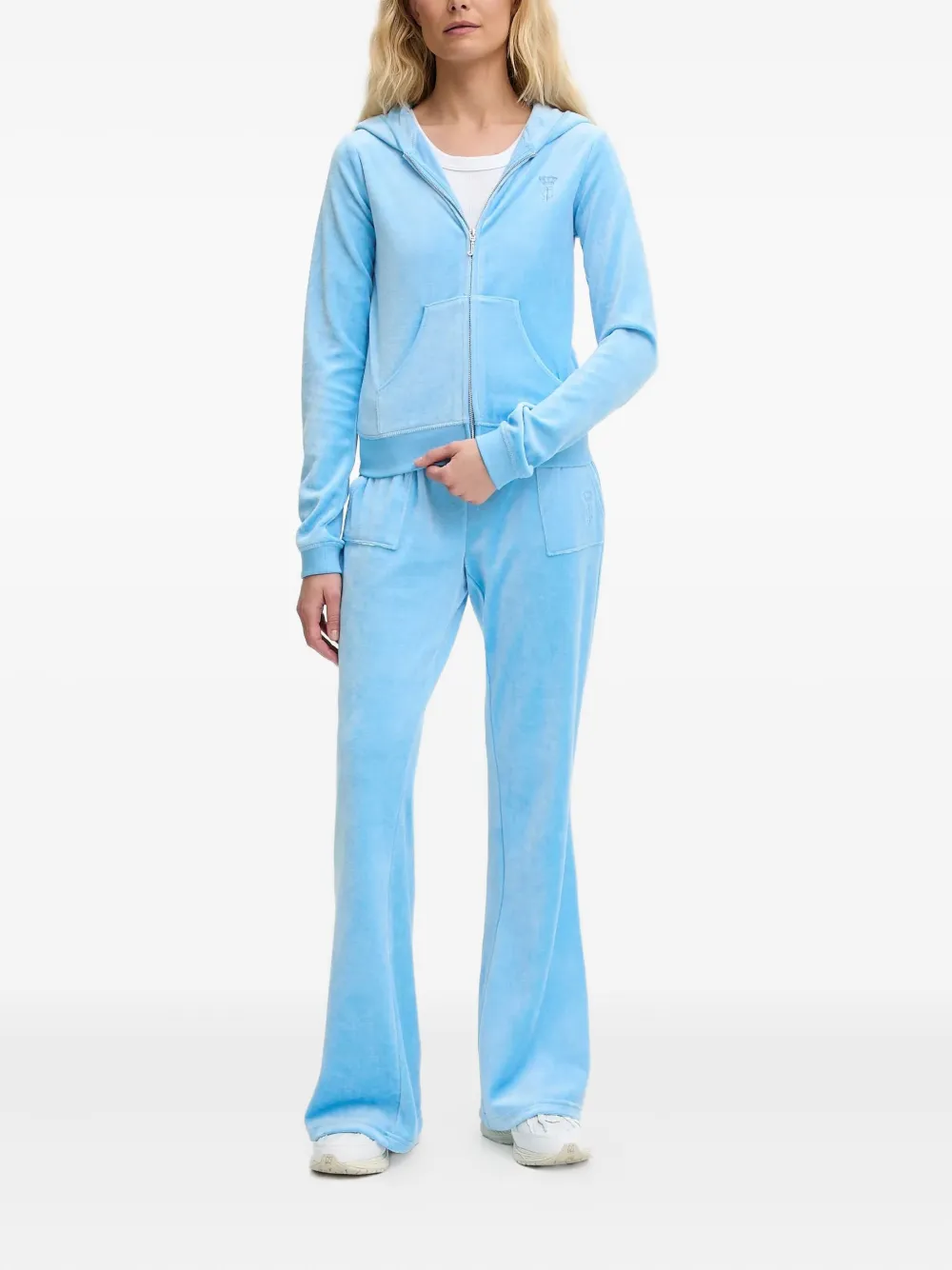 Juicy Couture Fluwelen broek met opgestikte zak - Blauw