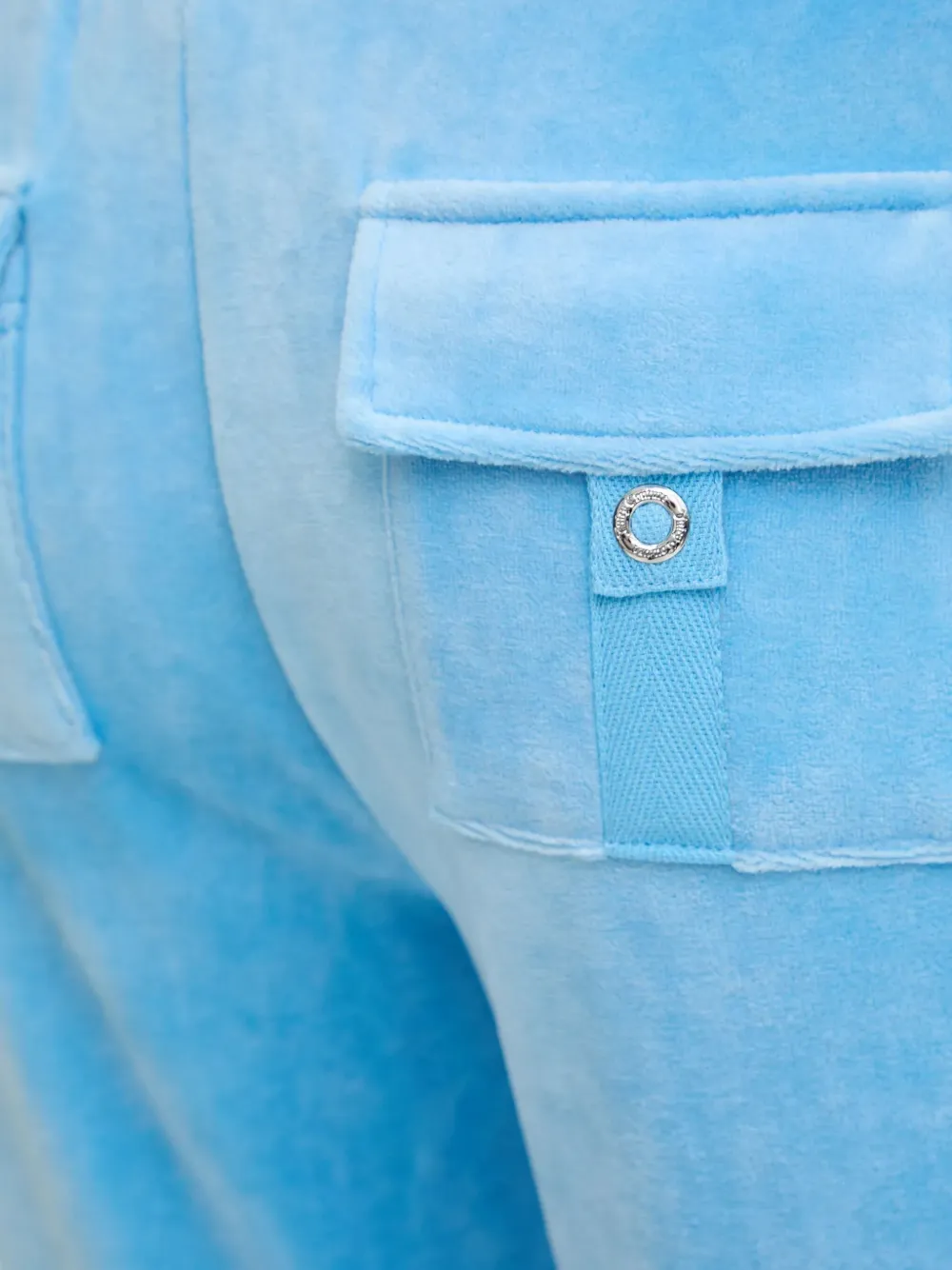 Juicy Couture Fluwelen broek met opgestikte zak Blauw