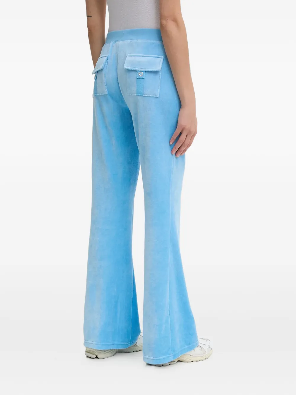 Juicy Couture Fluwelen broek met opgestikte zak Blauw