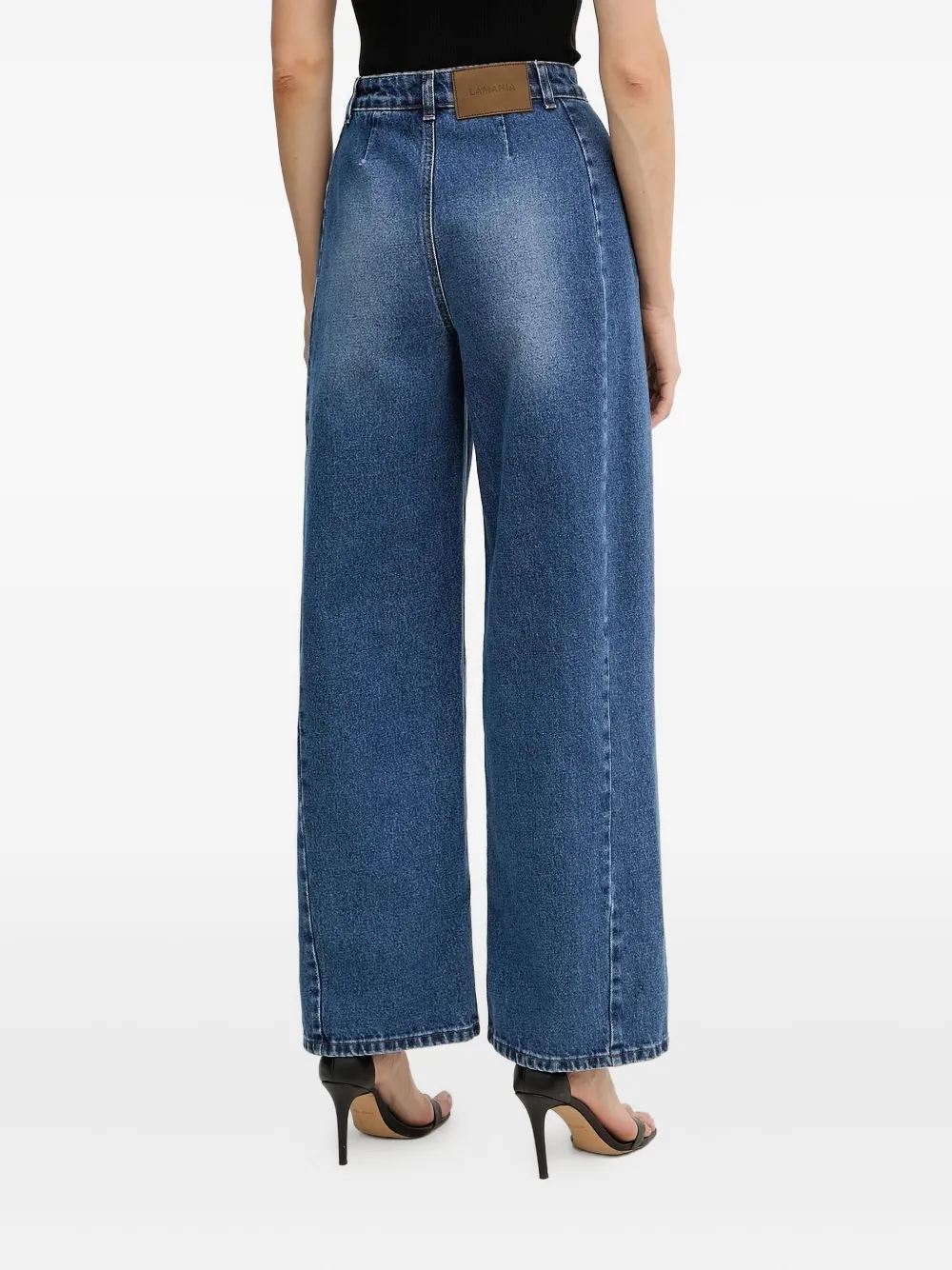 La Mania Mykki high-waist jeans met wijde pijpen - Blauw