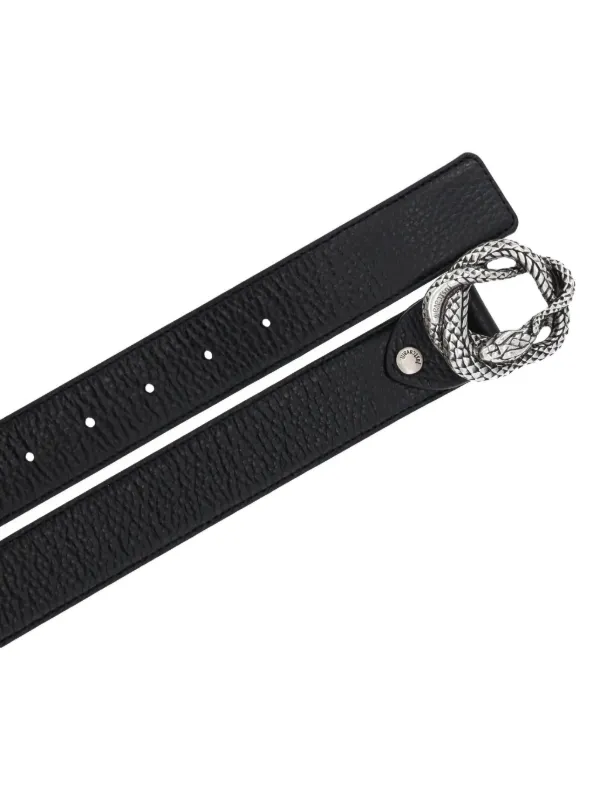 just cavalli スネーク ベルト ブラック Just Cavalli Roberto Cavalli 3D Snake Buckle Black Leather