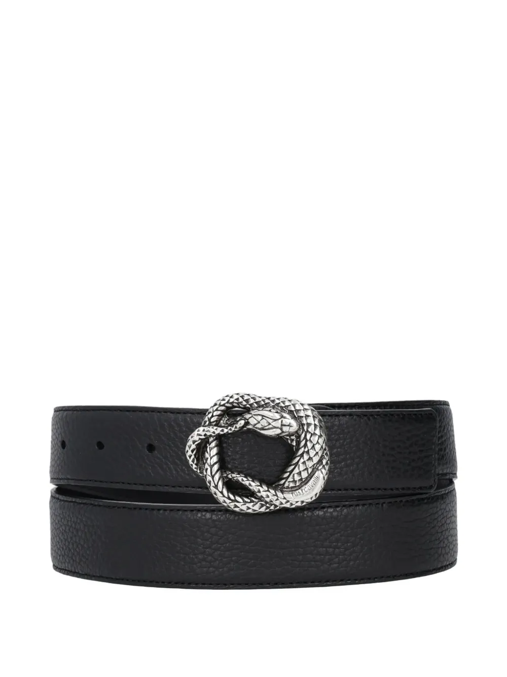 Just Cavalli snake-buckle leather belt | Black | Image 1