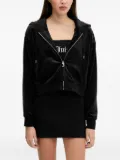 Juicy Couture hooded velour zip-up top - Black