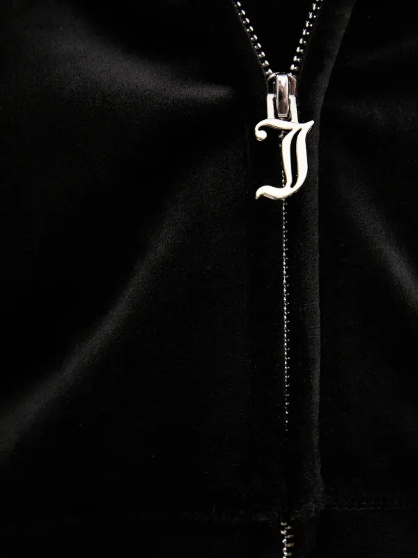 Juicy Couture Hooded Velour zip-up Top | Black | FARFETCH
