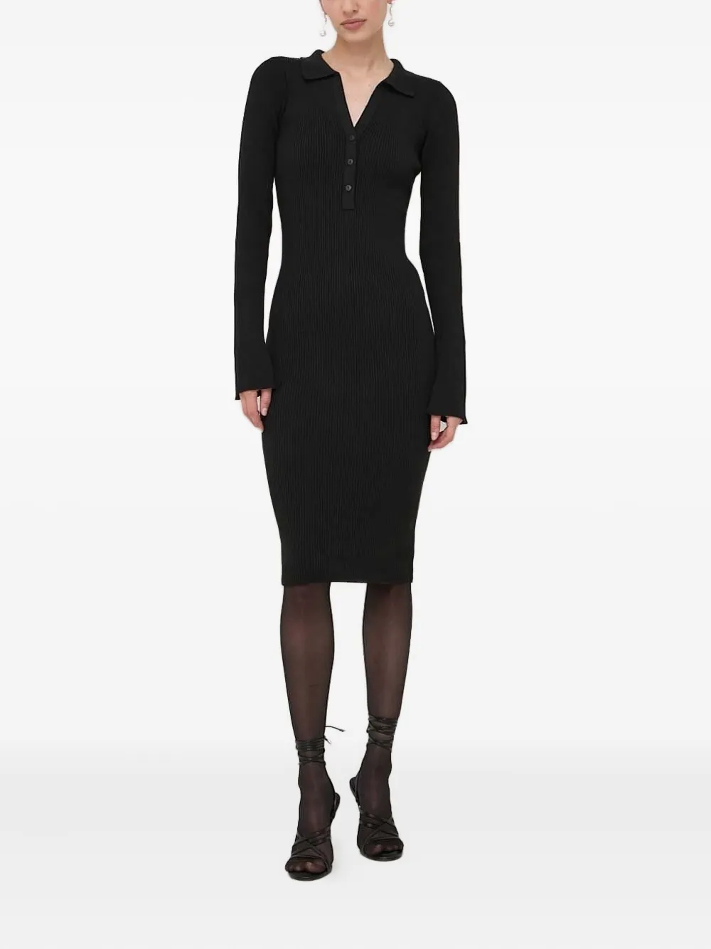 La Mania ribbed-knit midi dress | Black | Image 1