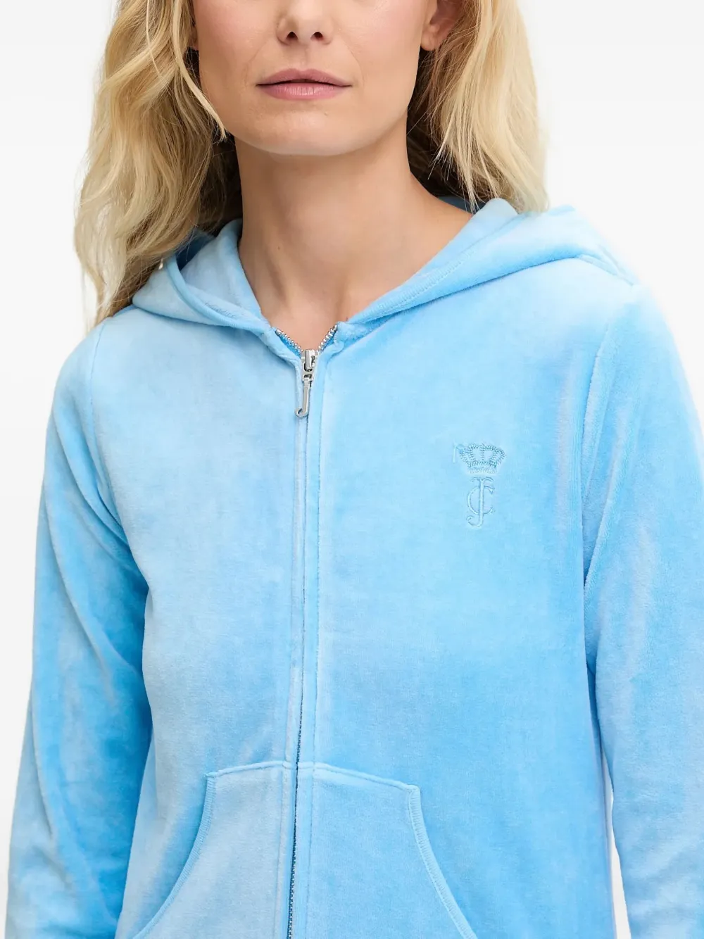 Juicy Couture Hoodie met geborduurd logo Blauw