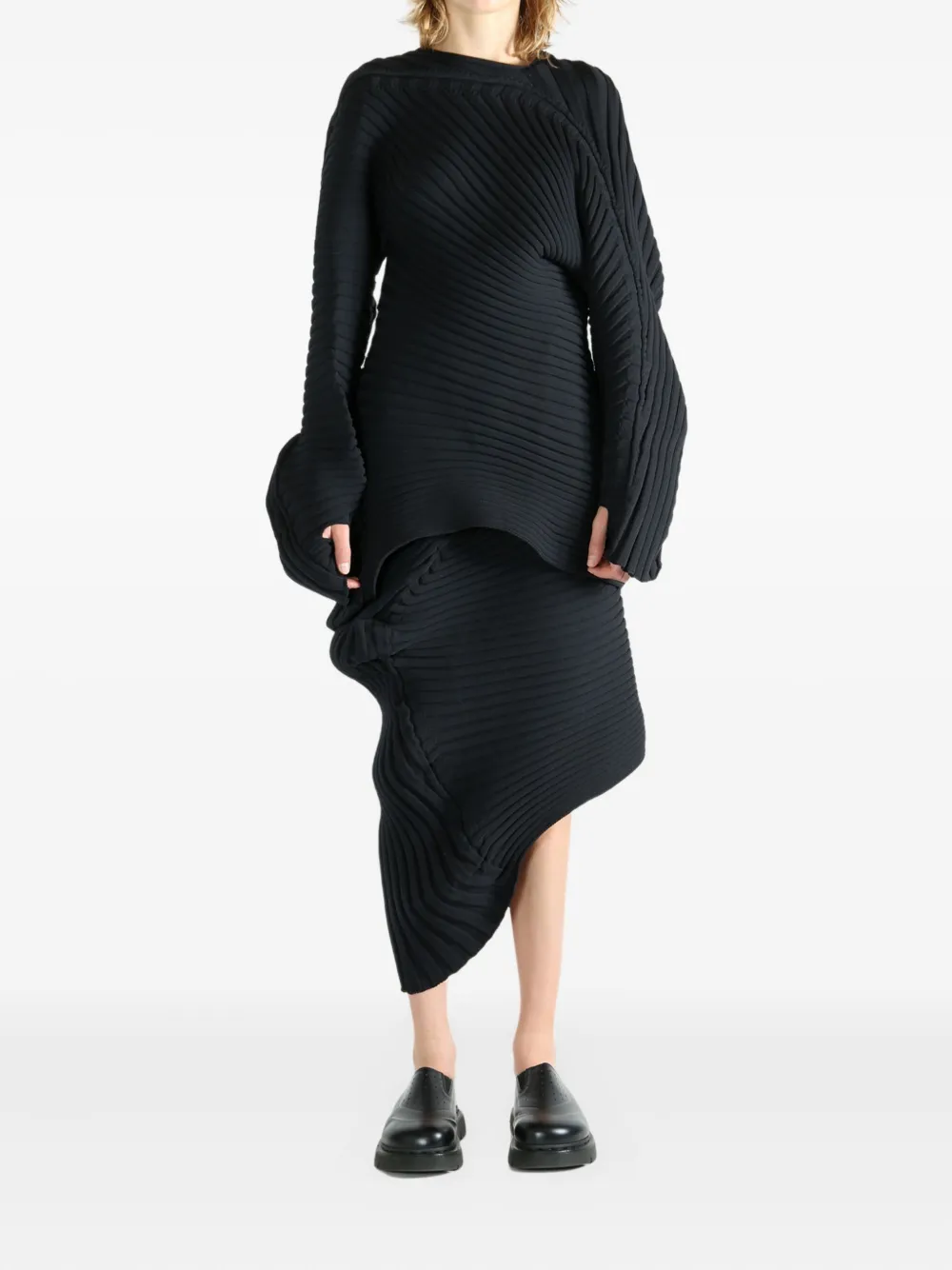 Issey Miyake asymmetric sweater Zwart