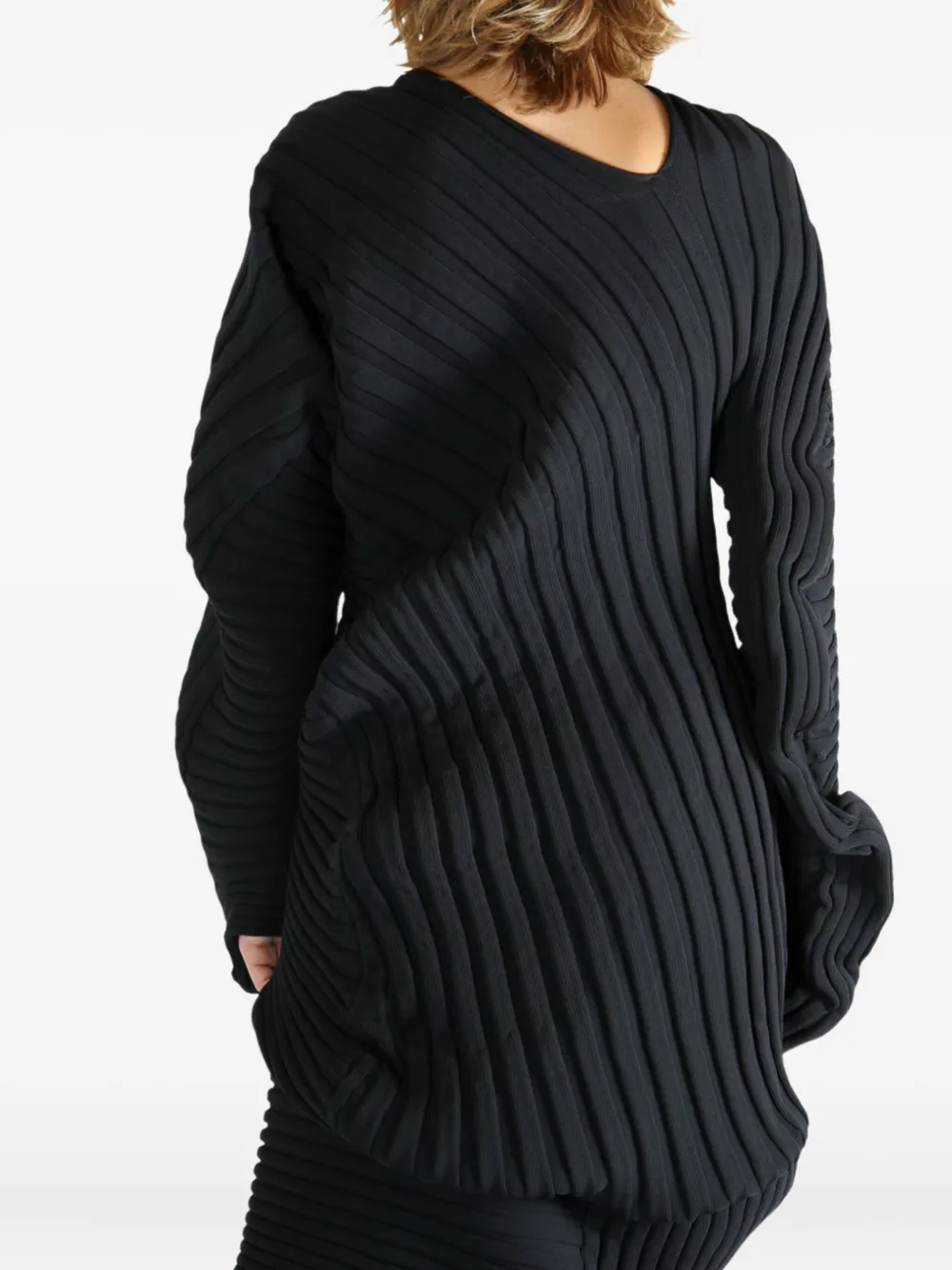 Issey Miyake asymmetric sweater Zwart
