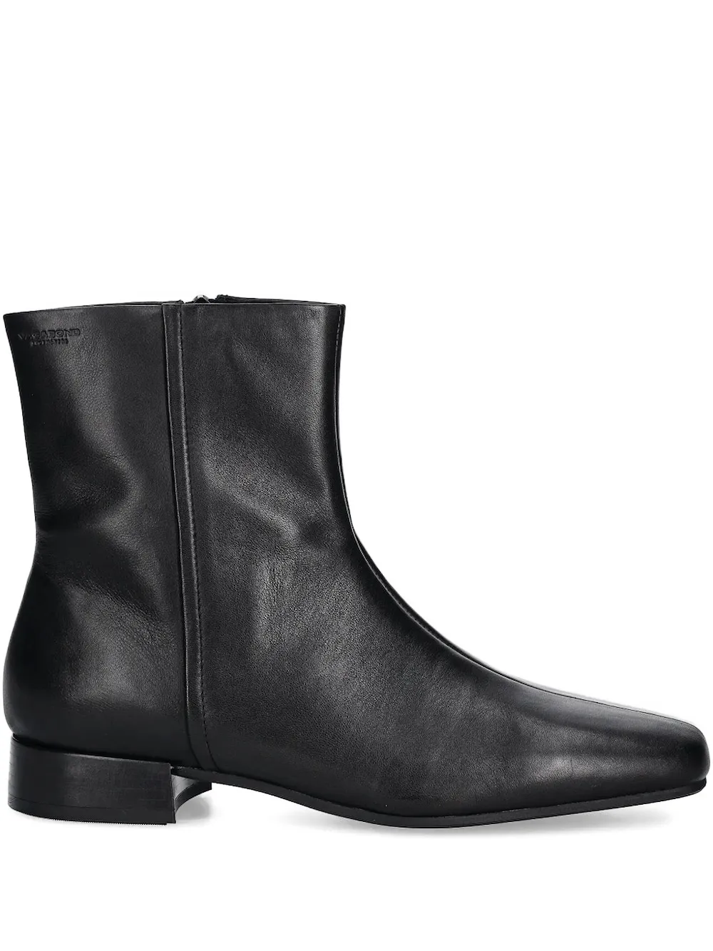 VAGABOND 70mm Mona zip-detail square-toe boots Black