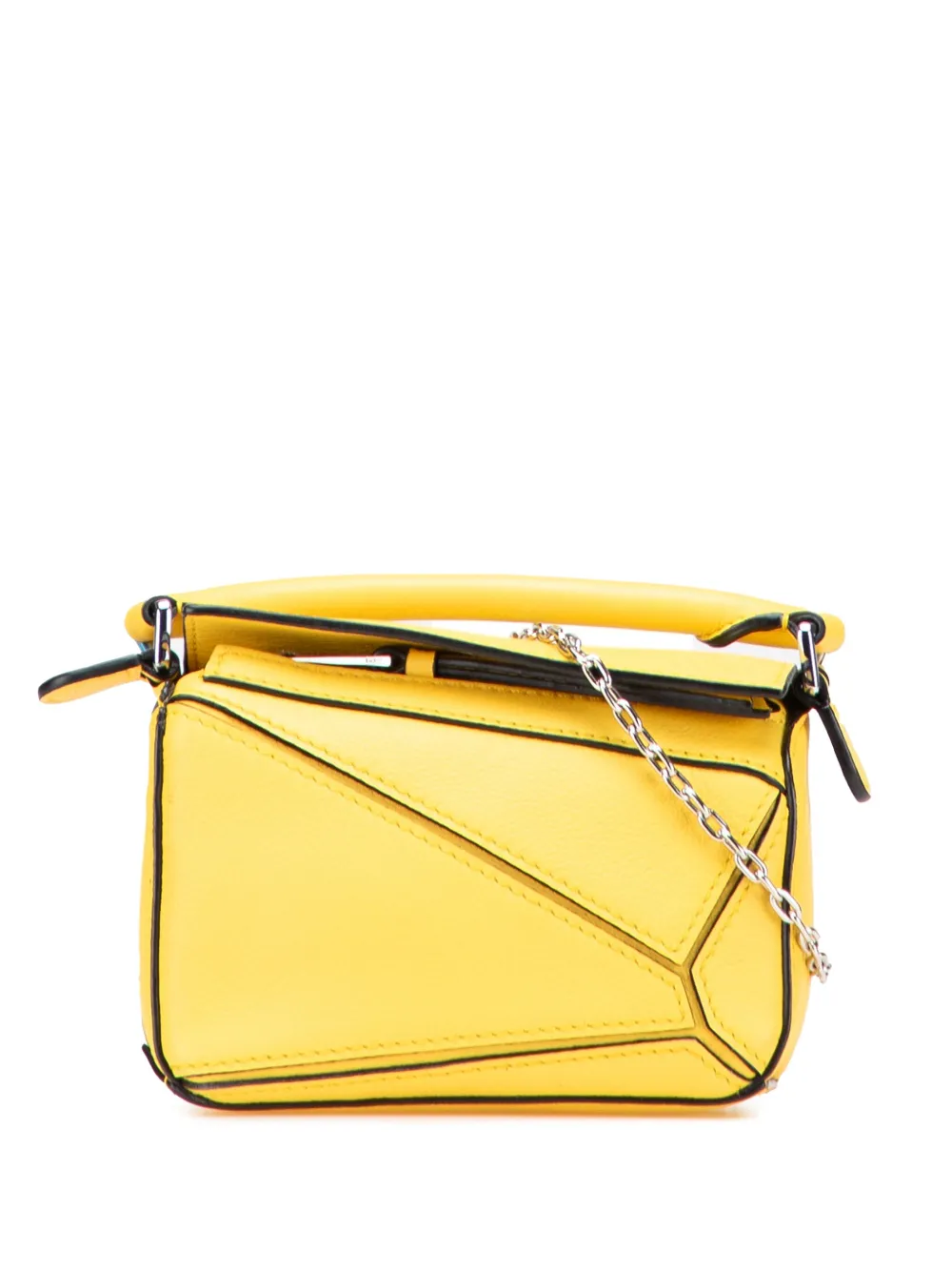 Loewe Pre-Owned 2021 Nano Calfskin Puzzle satchel - イエロー Loewe Pre-Owned 2021 Nano Calfskin Puzzle satchel - イエロー
