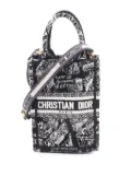 Christian Dior Pre-Owned 2021-2025 Mini Plan de Paris Logo Embroidered Canvas Vertical Book Tote satchel - Black