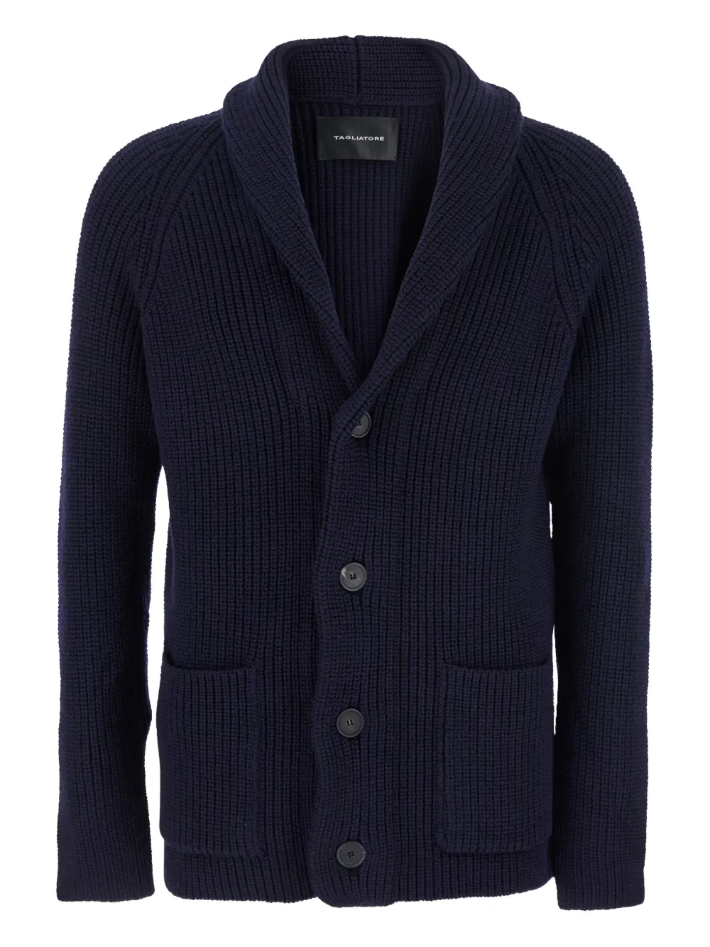 Tagliatore Ribgebreid vest Blauw
