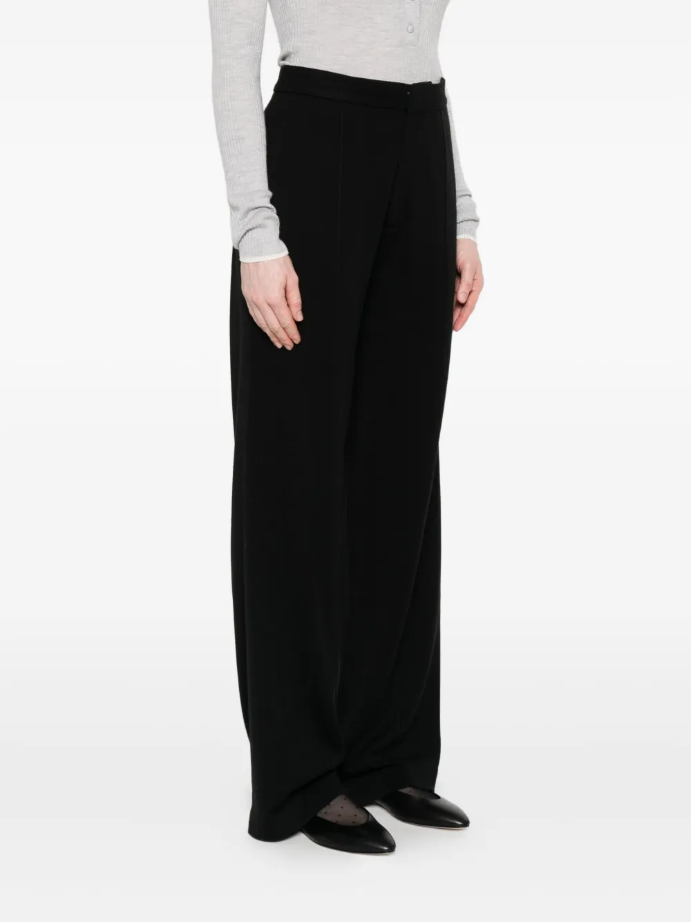 Forte Broek met geplooide voorkant Zwart