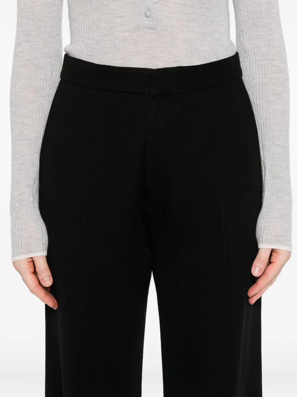 Forte Broek met geplooide voorkant Zwart