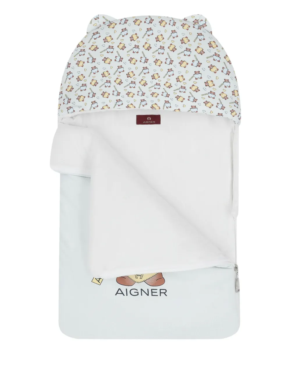 Aigner Kids Slaapzak met capuchon en teddybeerprint Blauw