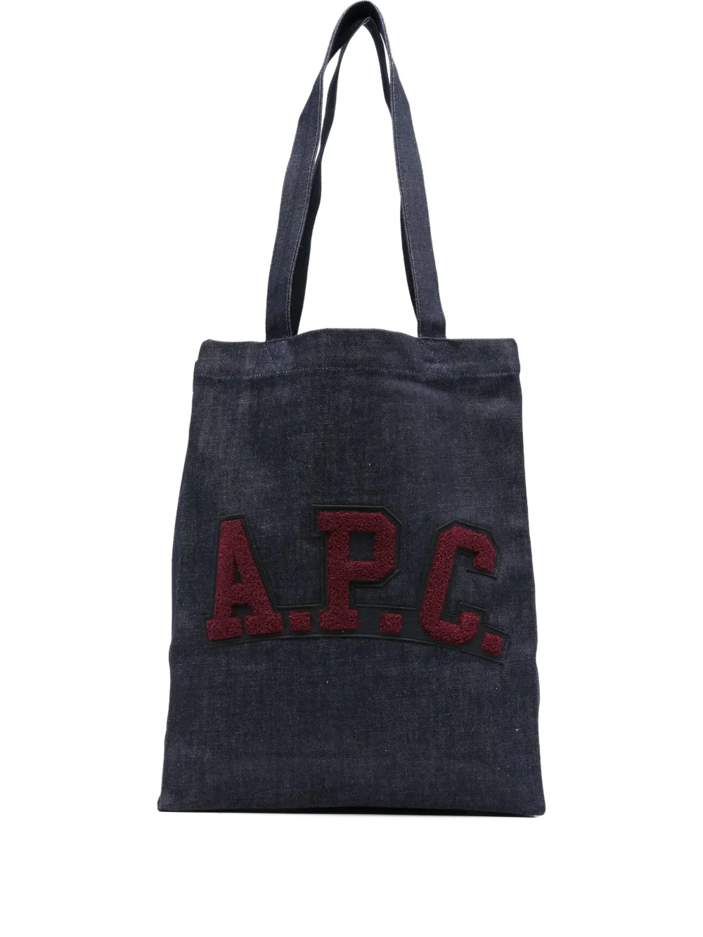medium logo-embroidered denim tote bag