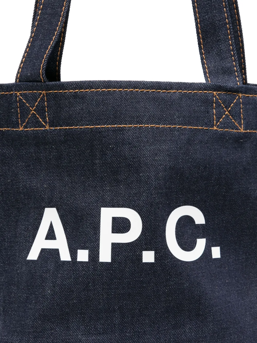 A.P.C. Denim shopper met logodetail Blauw