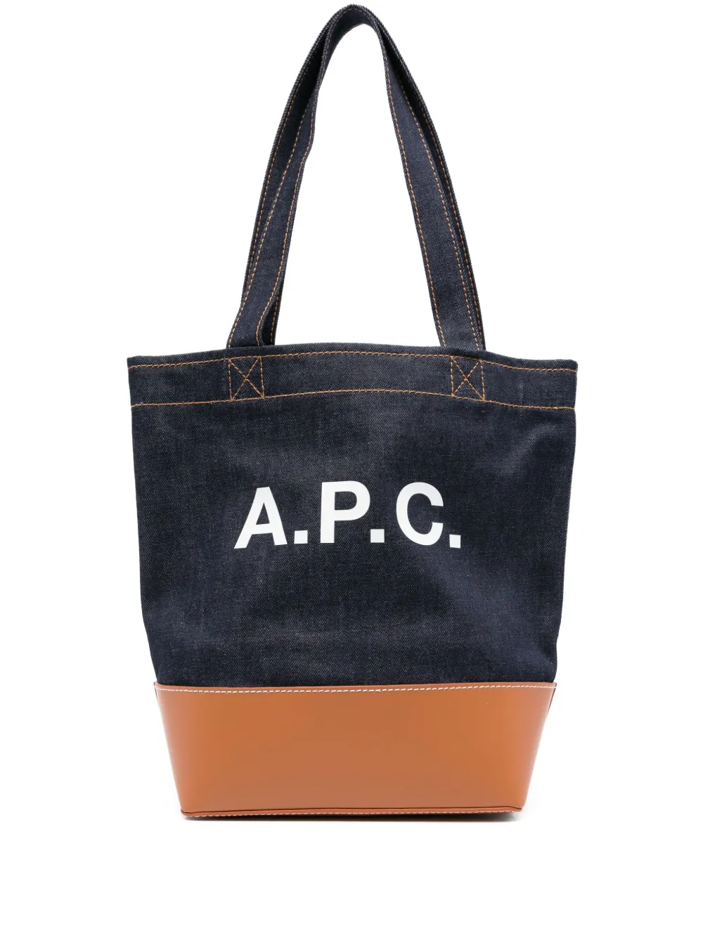 A.P.C. Denim shopper met logodetail Blauw