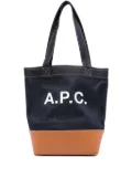 A.P.C. logo-detail denim tote bag - Blue