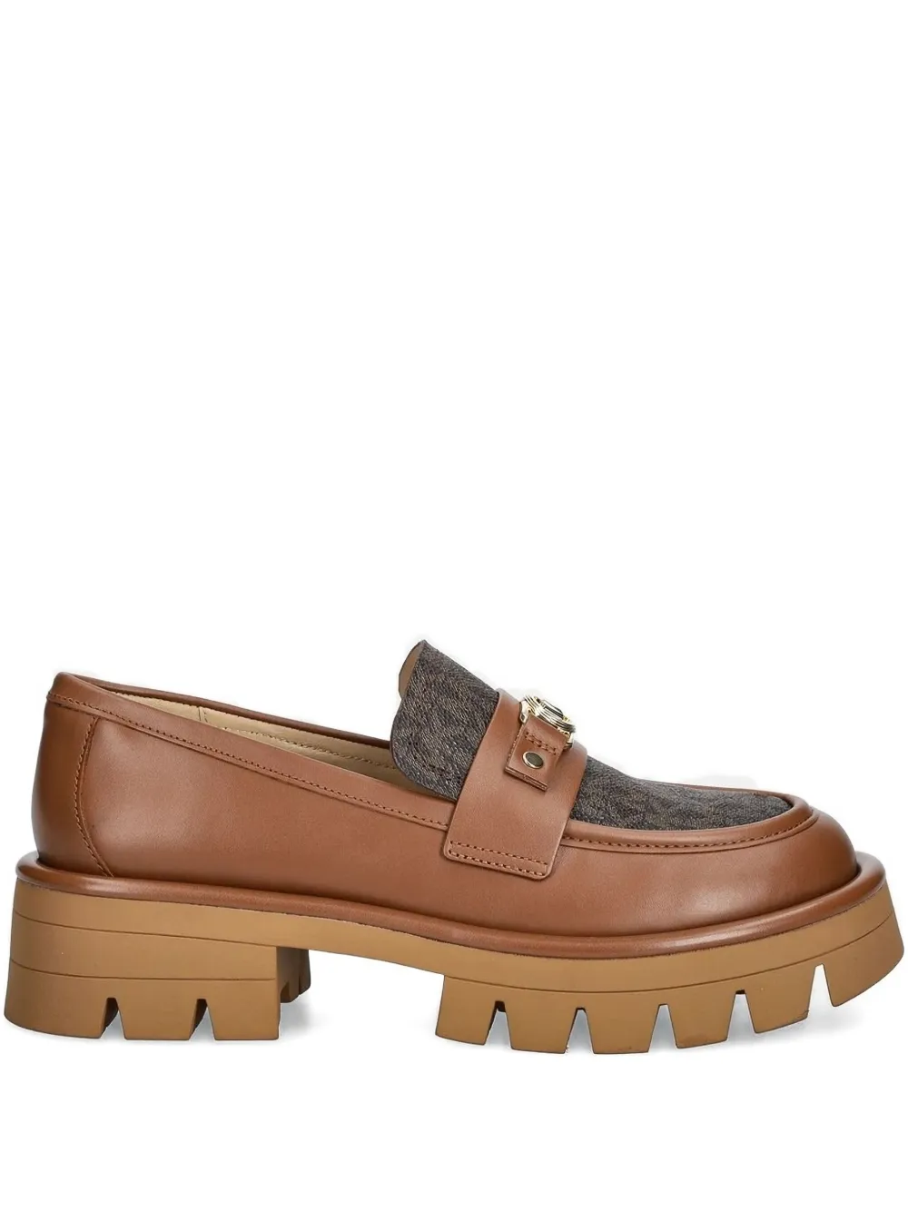 Michael Michael Kors 50mm Mandy Monogram Platform Loafers In Brown