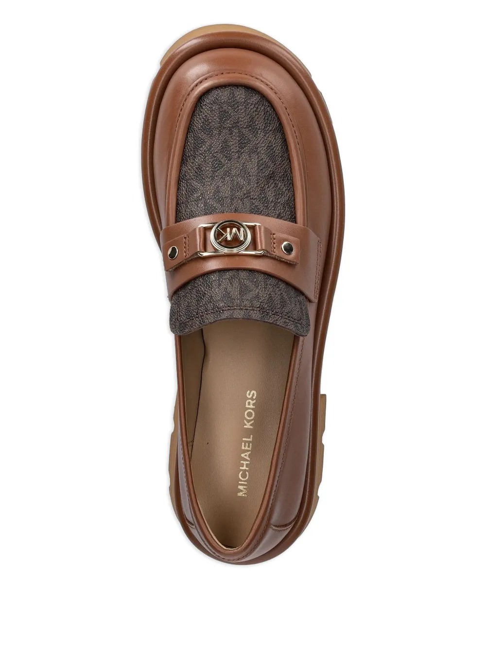 Michael Kors 50mm Mandy monogram platform loafers Brown