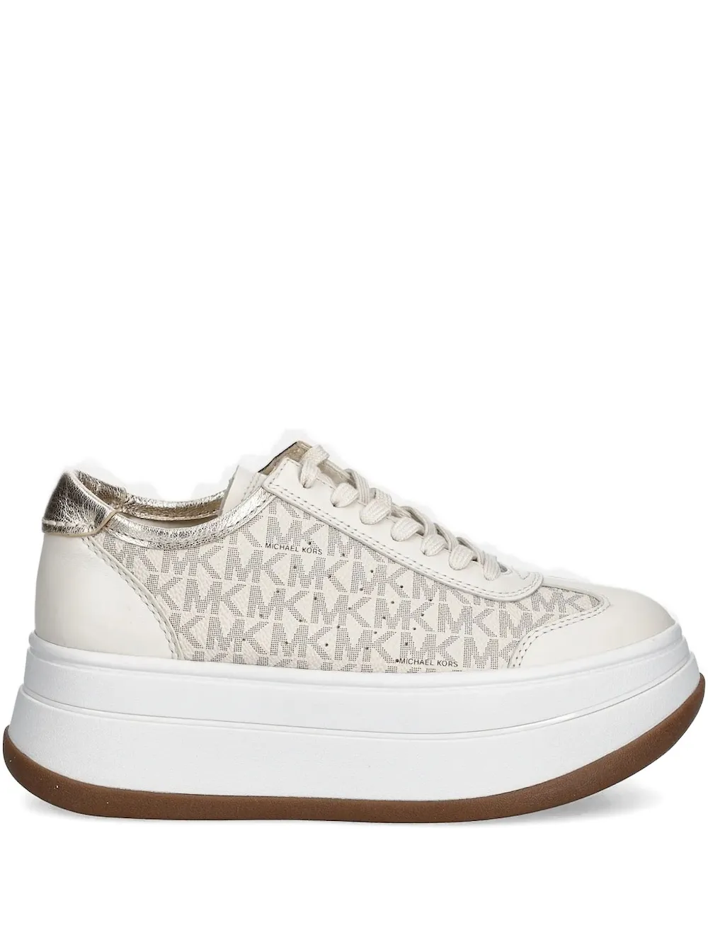 Michael Michael Kors Monogram Platform Sneakers In White
