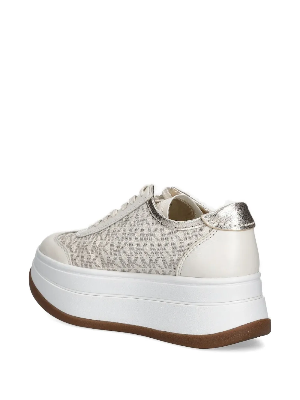 Michael Michael Kors Monogram Platform Sneakers In White