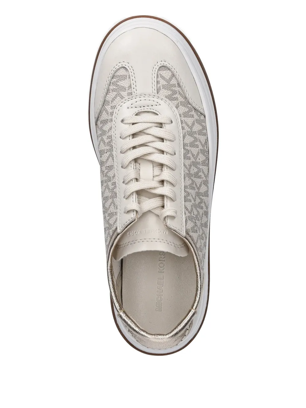 Michael Michael Kors Monogram Platform Sneakers In White
